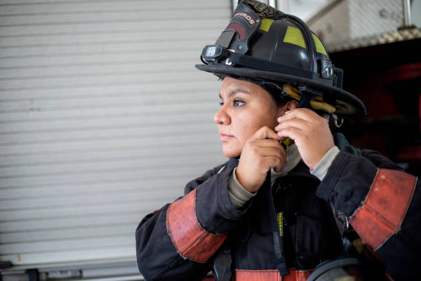 istock female firefighter at the station 1413161079