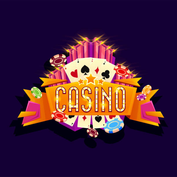 hazard kasynowy gry poker karty kreskówka szyld - gambling chip gambling vector casino stock illustrations