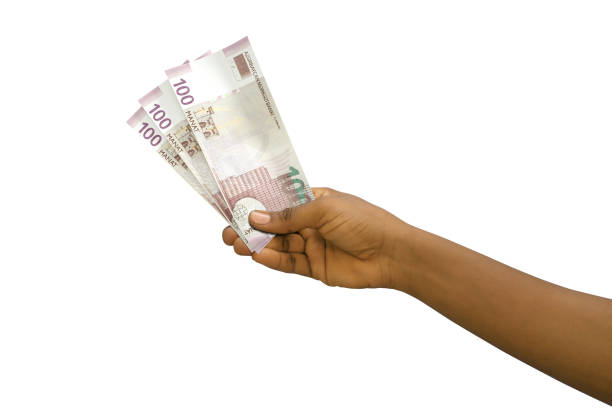 istock Fair hand holding 3D rendered 100 Azerbaijani manat  notes isolated on white background 1413162939