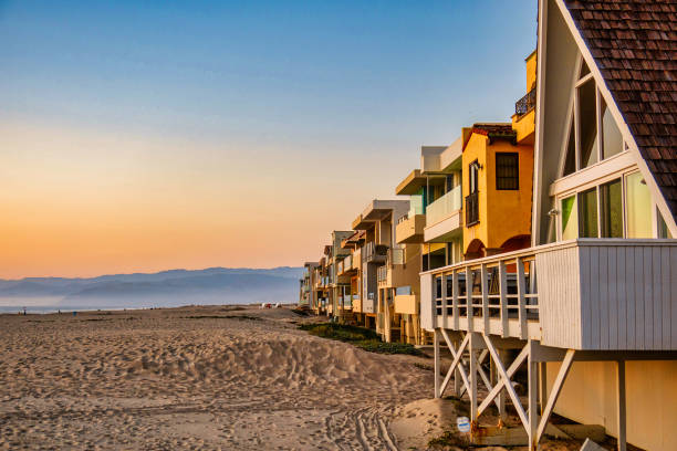 rental properties on the beach california stock photo