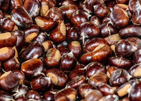 Chestnuts on a market stall