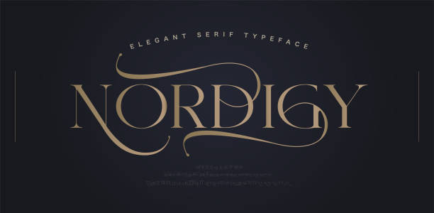 Elegant classic alphabet serif fonts decorative wedding retro concept. Typography Retro vintage alphabet letters fonts and number. vector illustration Elegant classic alphabet serif fonts decorative wedding retro concept. Typography Retro vintage alphabet letters fonts and number. vector illustration calligraphy stock illustrations