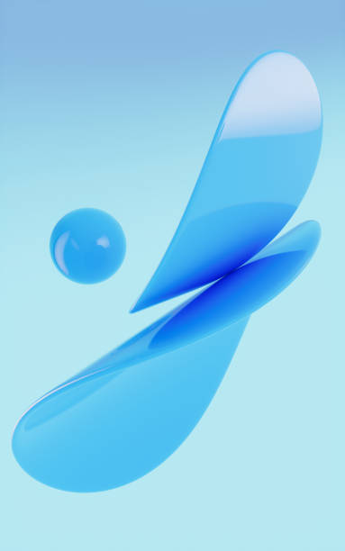 istock Abstract spheres and glass curves with blue background, 3d rendering. 1413176816
