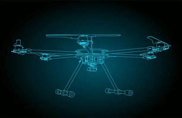 Vector illustration of Hexacopter illustration