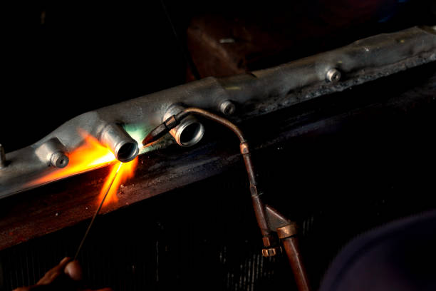 istock flame of welding steel 1413184952