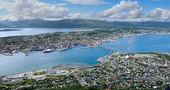 A famous view from the top of fjellheisen, Tromso.