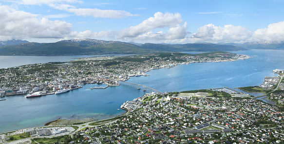 A famous view from the top of fjellheisen, Tromso.