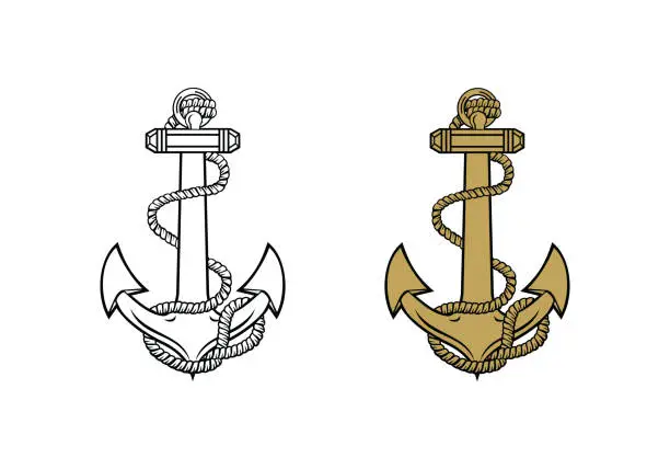 Vector illustration of United State Marine Corps Anchor ega design illustration