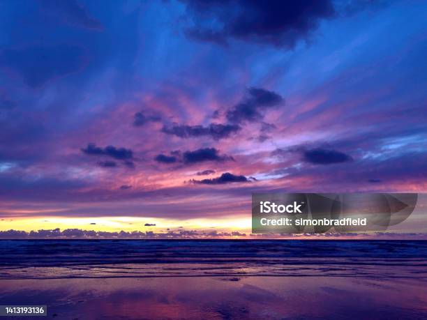 Cornish Sunset Stock Photo - Download Image Now - Backgrounds, Beach, Beauty