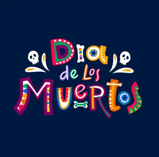 Vector illustration of Dia de los muertos, Day of Dead mexican holiday