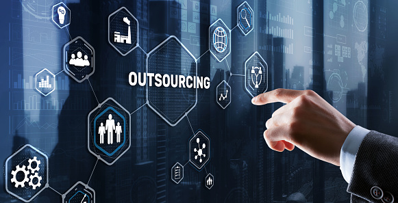 Outsourcing Business Human Resources Internet Finance Technology Concept.