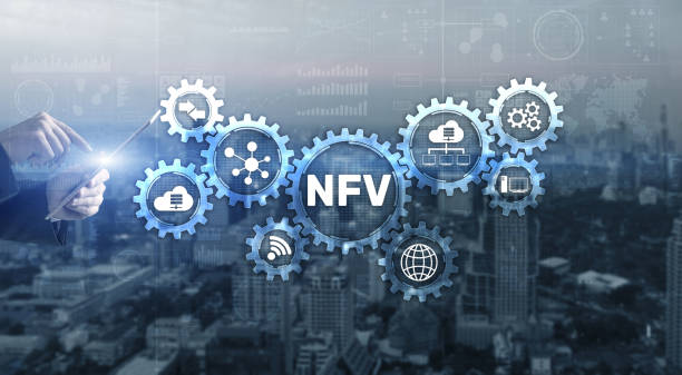istock NFV inscription on gears background. Digital technology concept 1413196187