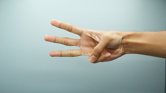 Number Three man Hand concept image