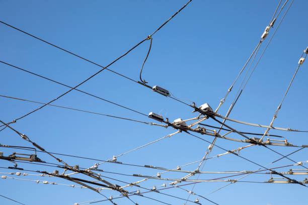 istock overhead cable for the electric busses in San Francisco 1413203871