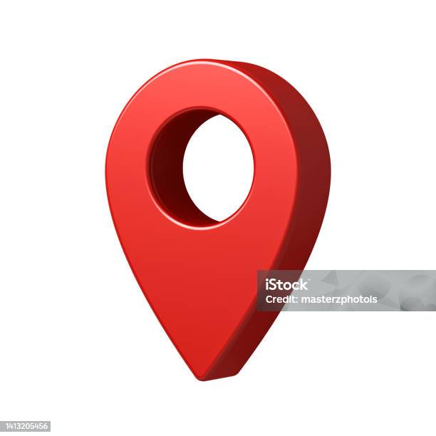 Red Pointer Pin 3d Red Location Map Pointer Pin Isolated On White Background 3d ...