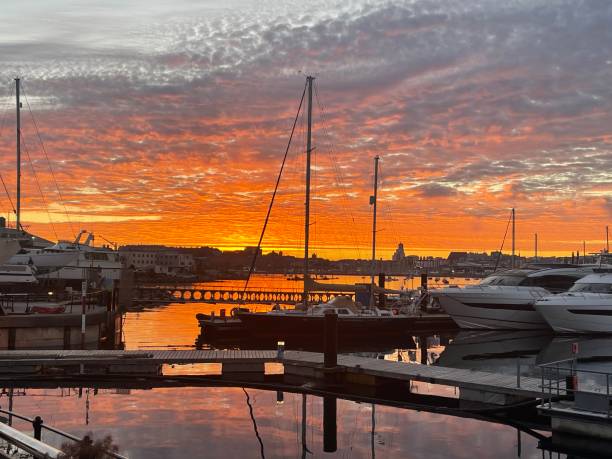 istock Sunset over the marina 1413210390