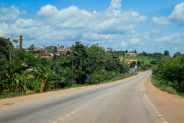 istock Scenic African Road under the Blue Sky in Ghana 1413211621