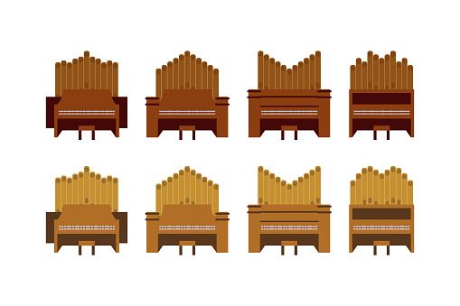 pipe organ design vector flat modern isolated illustration