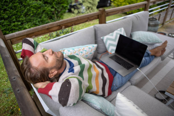 istock Successful indecent man working at home 1413224298