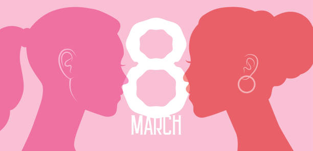 istock 8 march two women profiles face to face 1413224481