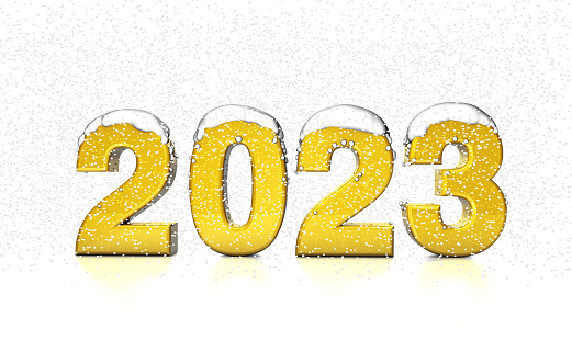 Gold 2023 Text with Snow