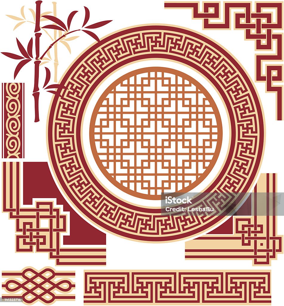 Set of Oriental Design Elements Vector Set of Oriental Design Elements Angle stock vector