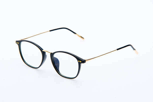 istock Fashion sunglasses black frames on white background. 1413241586