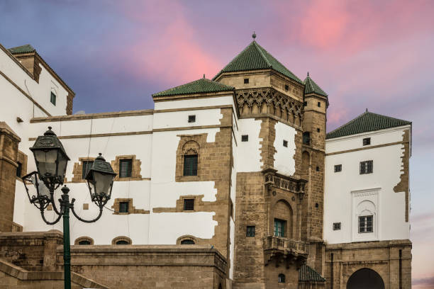 Morocco, Royal palace building in Casablanca Casablanca, Morocco - Aug 1, 2022: Royal palace building in Casablanca casablanca stock pictures, royalty-free photos & images