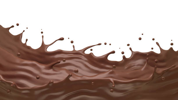 istock Wave of hot Chocolate splash, Abstract background, 3D rendering. 1413248246