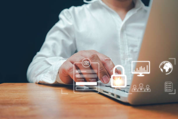 istock Cybersecurity and privacy concepts to protect data. Lock icon and internet network security technology. keeping user personal data safe,encryption, cyber security,secure internet access concept. 1413248716