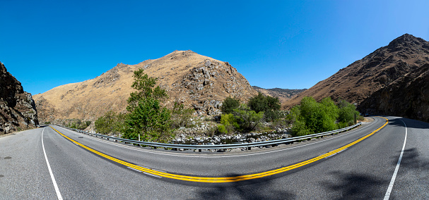 scenic panorama of landscape in Bakersfield along the Kern river valley to sequoia forest , USA
