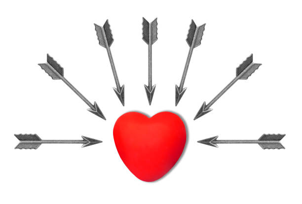 heart dissolving into pieces Valentines day, broken heart and love emergence concept.