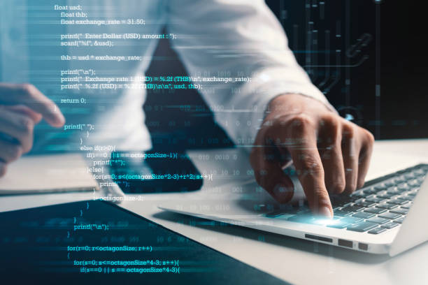 istock Programmers and cyber security technologies design websites and security in the Social World, cyberspace concepts. 1413249877