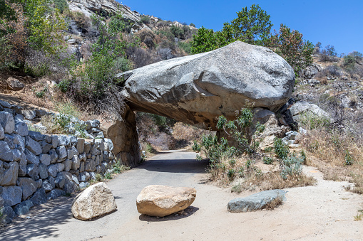 tunnel rock at sequoia tree national park entrance three rivers, USA