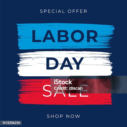 istock Labor Day Sale Design with Brushes. 1413256234