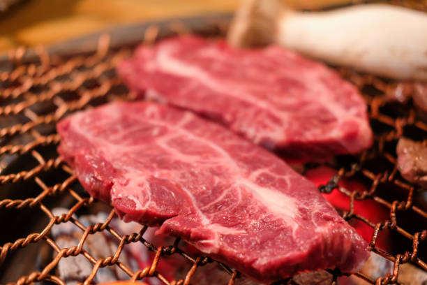istock Korean Style Barbecue Grill BBQ rare meat 1413260511
