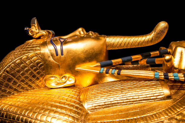 Tutankhamun's golden burial mask stock photo