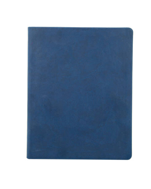 istock Leather blue notebook planner isolated on the white background 1413265711
