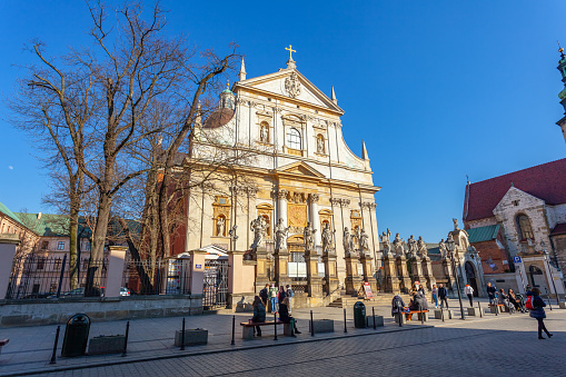 Krakow, Poland - 14 March, 2022: Saints Peter and Paul Church in Krakow. Religion