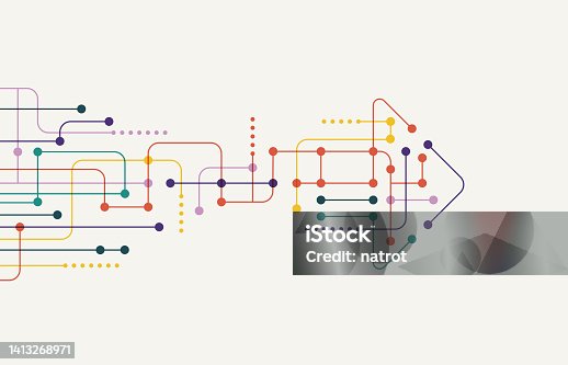 istock Abstract arrow direction. Technology background. High speed. Hi-tech 1413268971
