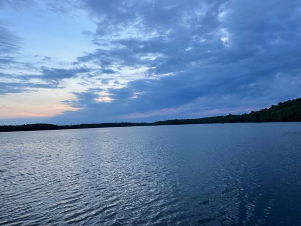 istock Sunset haze over the lake 1413270406