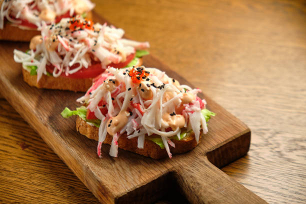 istock Bruschetta with squid and shrimp 1413272294