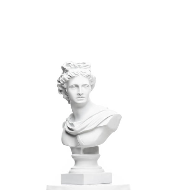 изображение скульптуры на белом фоне - julius caesar стоковые фото и изображения
