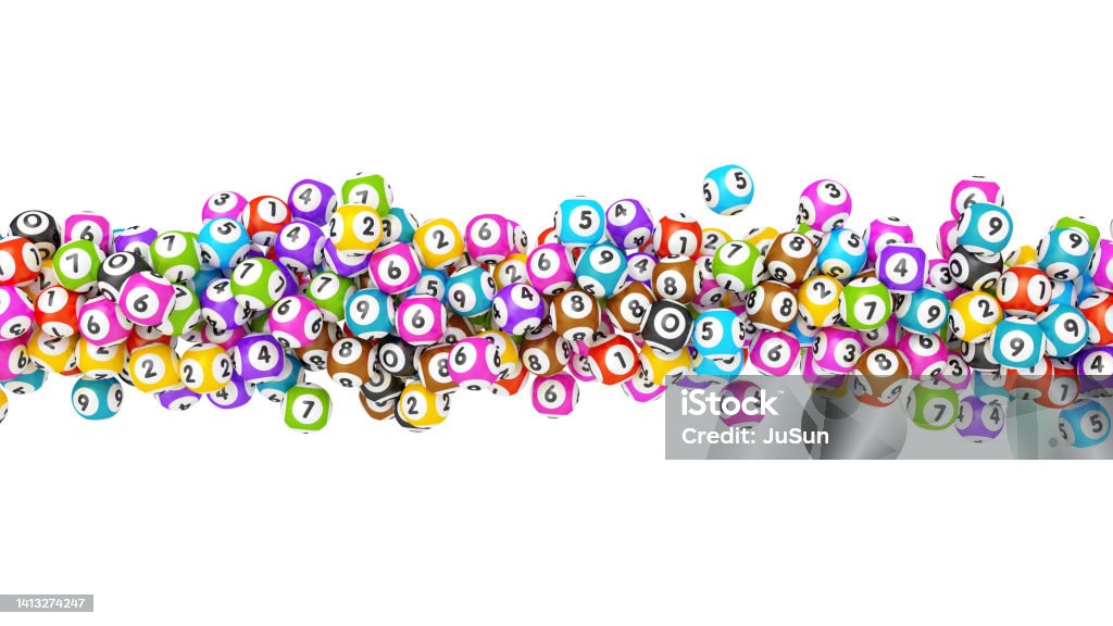 Multicolor lottery balls in white background Lottery Stock Photo