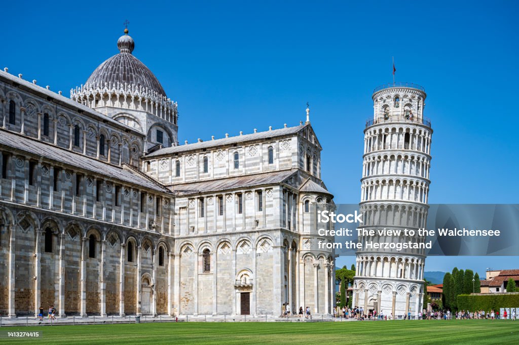 Leaning tower of Pisa with Santa Maria Assunta Pisa Stock Photo