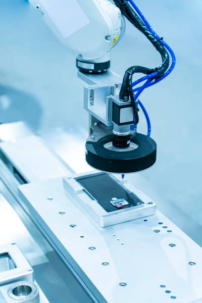 Robot holding glue syringe Injection