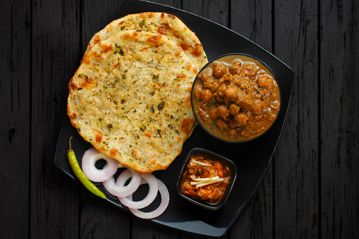 Amritsari Kulche and Chole or Aloo Kulcha with Choley, Indian Street Food