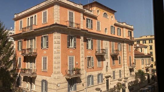 pink building in rome