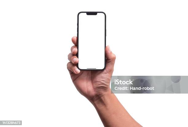Smartphone With Blank Screen Stock Photo - Download Image Now - Holding, Telephone, Mobile Phone