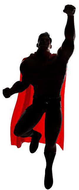 3D render of a generic superhero. That big blank area on his chest would be a perfect place to put your logo!